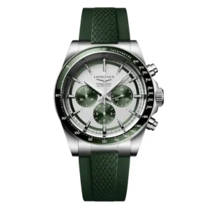 Longines Conquest 42mm Mens Watch Green Rubber Strap Ref. L38354029