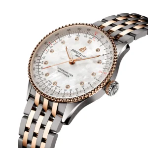 Breitling Navitimer 36mm Ladies Watch White Mother Of Pearl Stainless Steel And 18k Red Gold Ref. U17327211A1U1