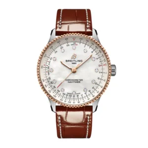 Breitling Navitimer 36mm Ladies Watch White Mother Of Pearl Alligator Ref. U17327211A1P1