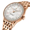 Breitling Navitimer 36mm Ladies Watch White Mother Of Pearl 18k Red Gold Ref. R17327211A1R1