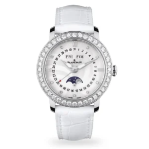 Blancpain Villeret Quantième Complet 35mm, Steel, Alligator Leather, Diamond White Dial 3663A-4654-55B 35 mm