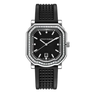 Gerald Charles Maestro 2.0 Ultra-Thin Gem-Set 39mm, Steel, Rubber, Black Dial GC2.0-A-DIA-00 39 mm