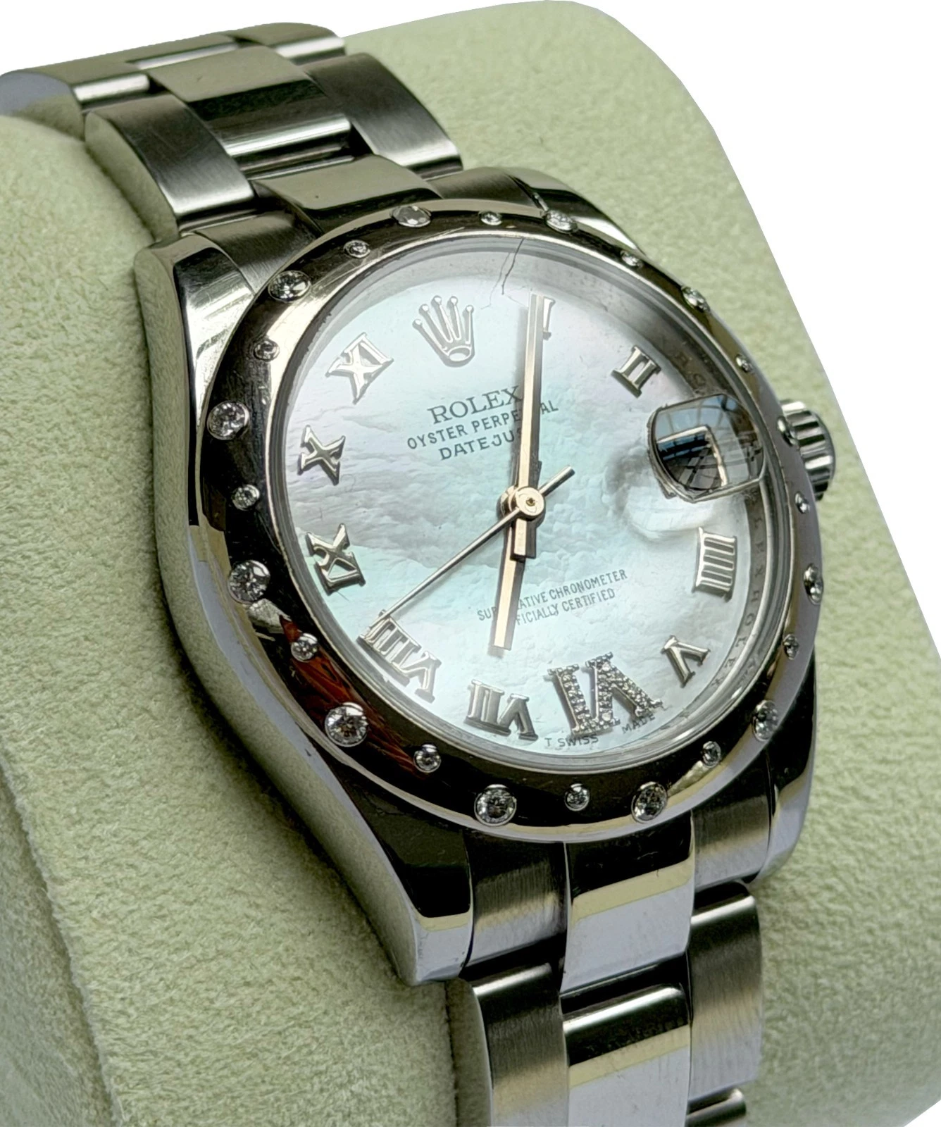 Rolex Datejust 31 178344 MOP Roman Diamond VI Bezel Box Papers 2012